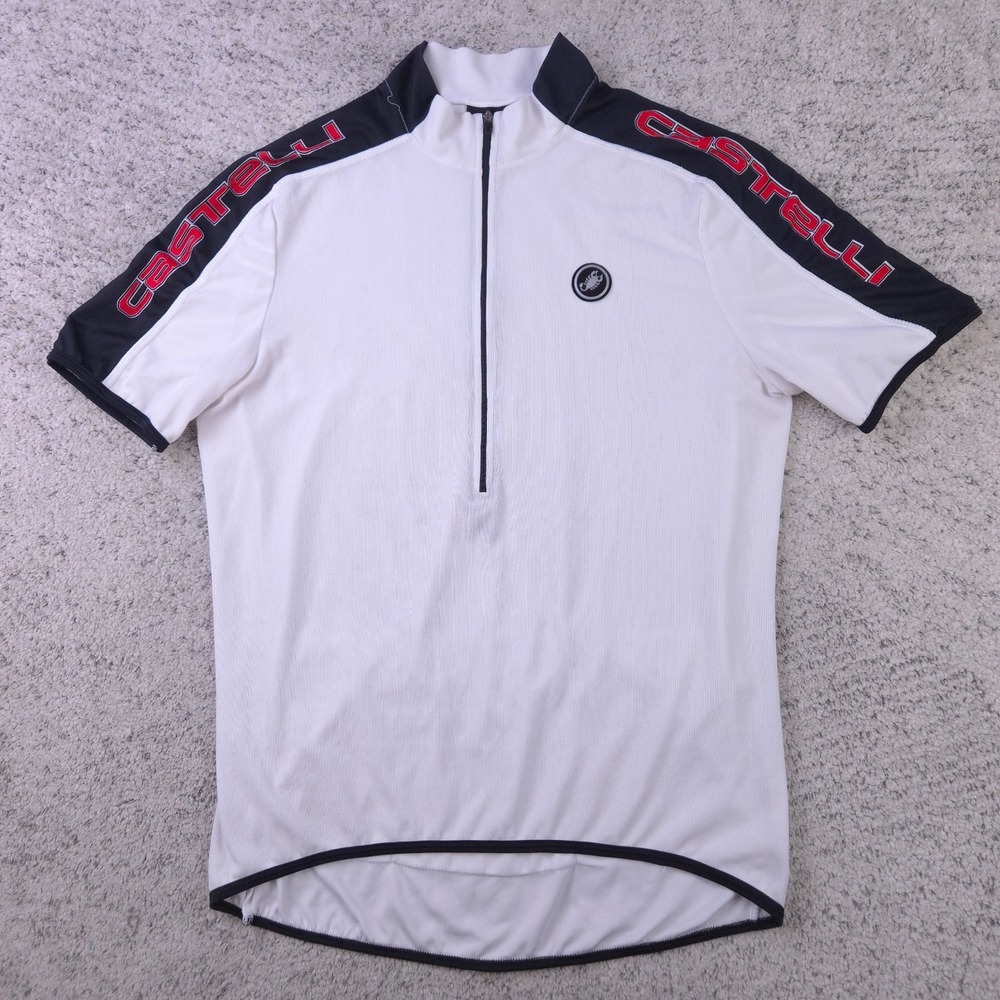 Castelli Cycling Jersey Mens XL Half Zip Logo Techno Sport Wear Made in Italy
